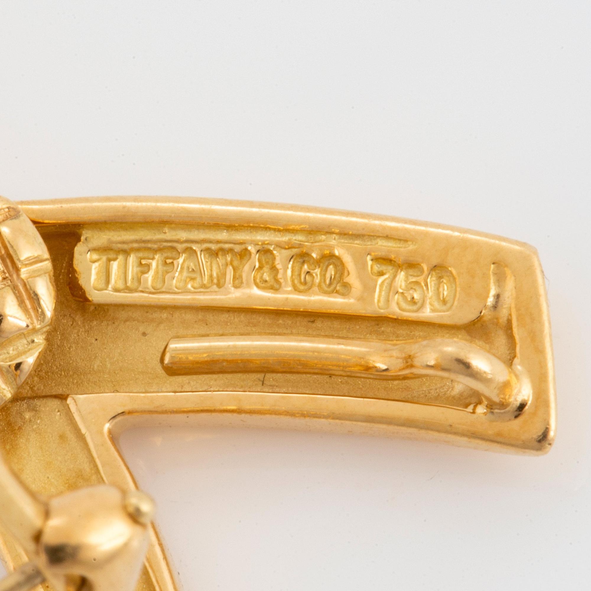 Paloma Picasso för Tiffany örhängen "Criss Cross" 18K guld.