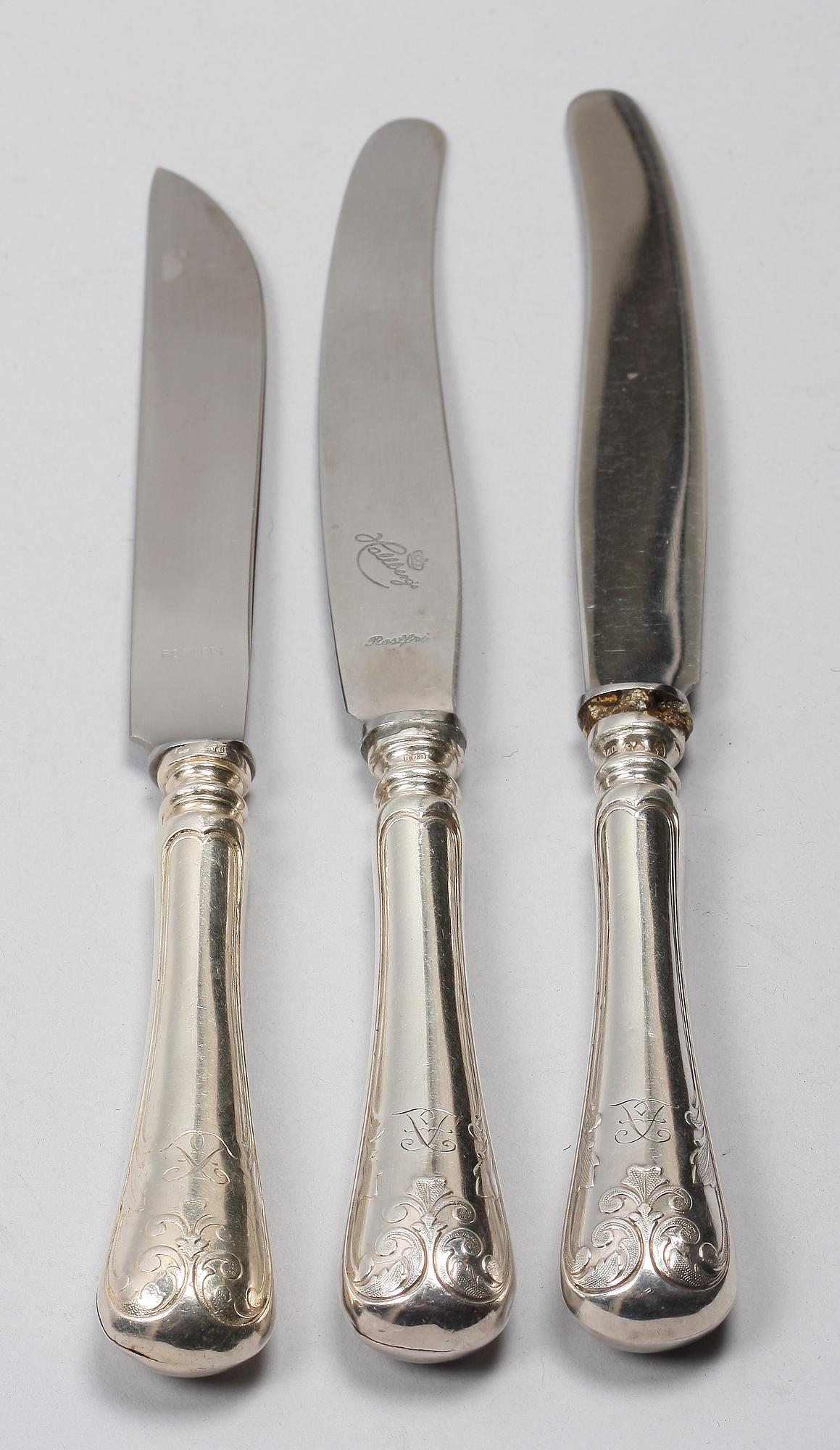 BESTICKSERVISDELAR, 23 st, silver, bla Per Oskar Fredrik Närman, Mariestad, 1800-1900-tal.