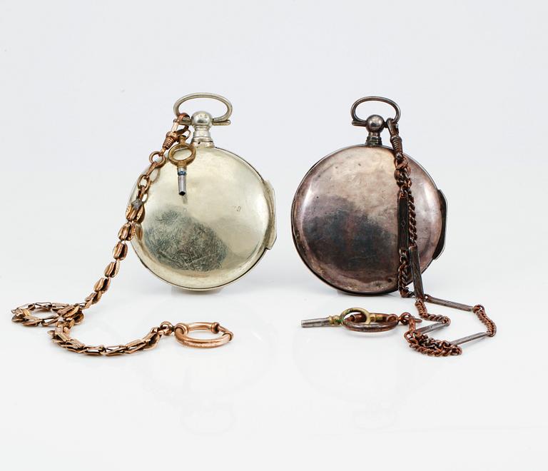 SPINDEL, 2 st, pläter, Wallerius, Norrköping, 1800-talets första hälft.