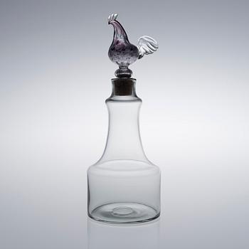 KAJ FRANCK, A DECANTER. Kukkopullo (Rooster bottle). Signed Nuutajärvi Notsjö. 1960s.