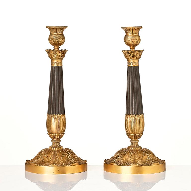 Ljusstakar, ett par, Frankrike, tidigt 1800-tal, Empire.