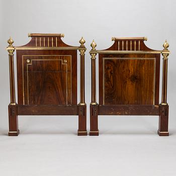 Two pairs of Russian Directoire bed ends, around year 1800.