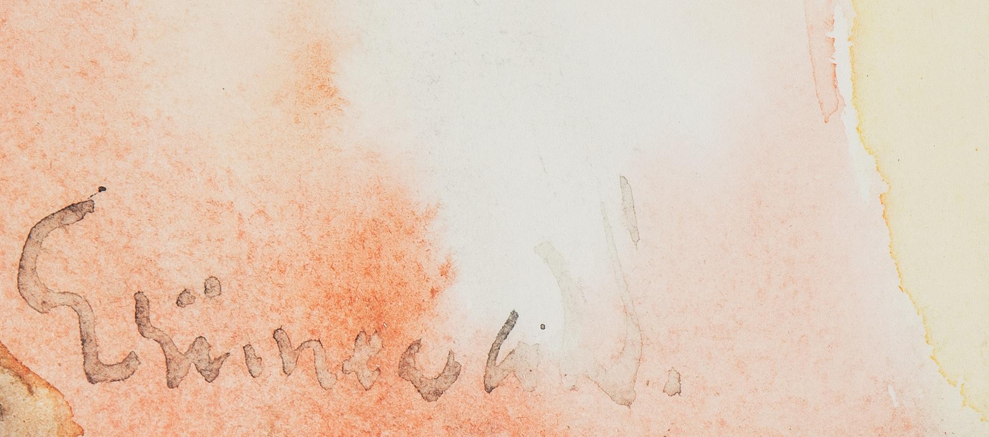 Isaac Grünewald, akvarell på papper, signerad.