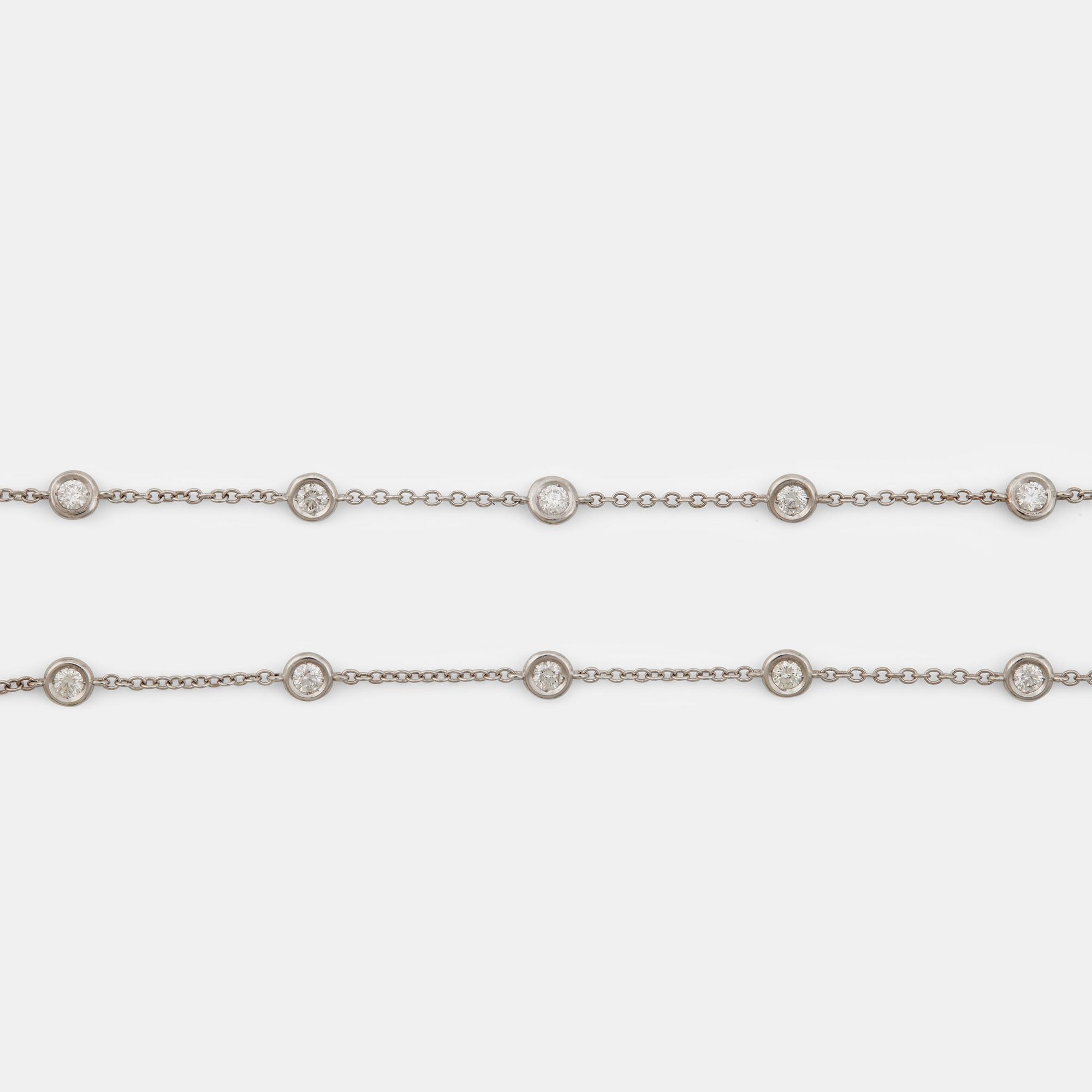 A brilliant cut diamond necklace.