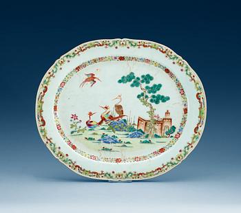 An 'European Subject' famille rose serving dish, Qing dynasty, Qianlong (1736-95).