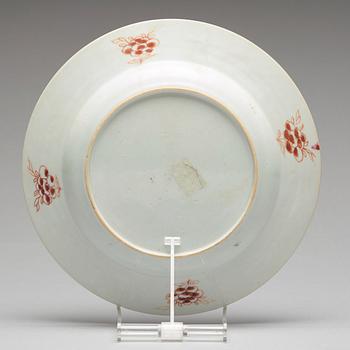 A set of six famille rose dinner plates, Qing dynasty, Qianlong (1736-95).