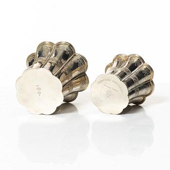 Two Danish silver beakers, including A. Michelsen, Copenhagen, Denmark, Swedish import marks 1966.