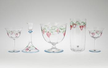 GLASSERVIS, 8 delar, "Maja", Eva Englund, Orrefors, 1900-talets sista kvartal.