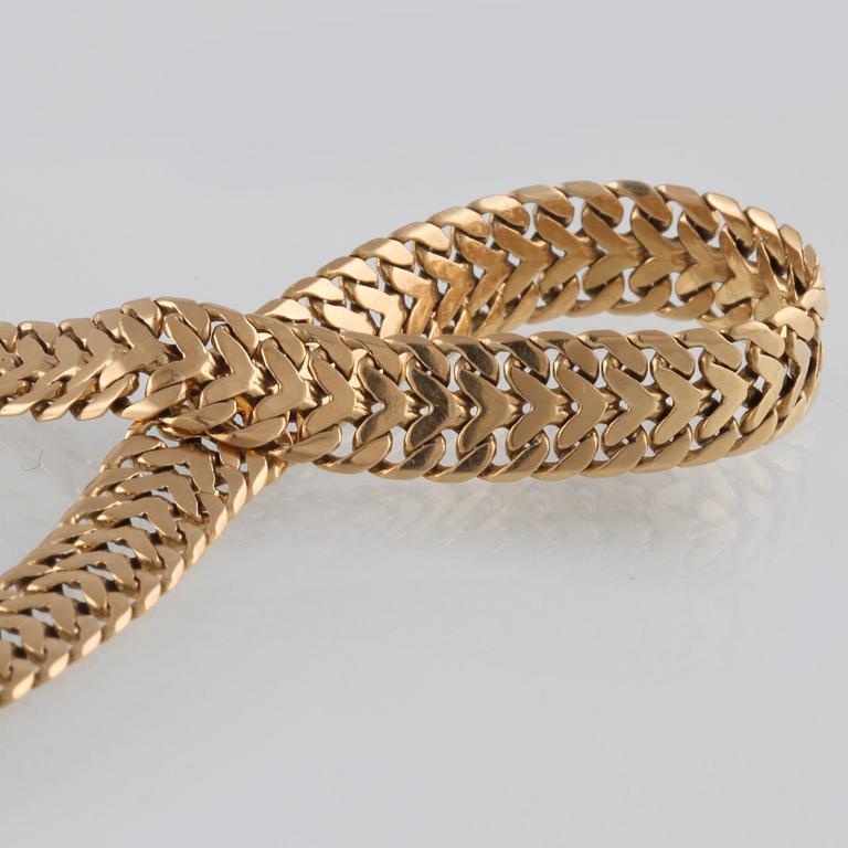 ARMLÄNK, 18K guld, importstämplad. Vikt 8,1 gram.