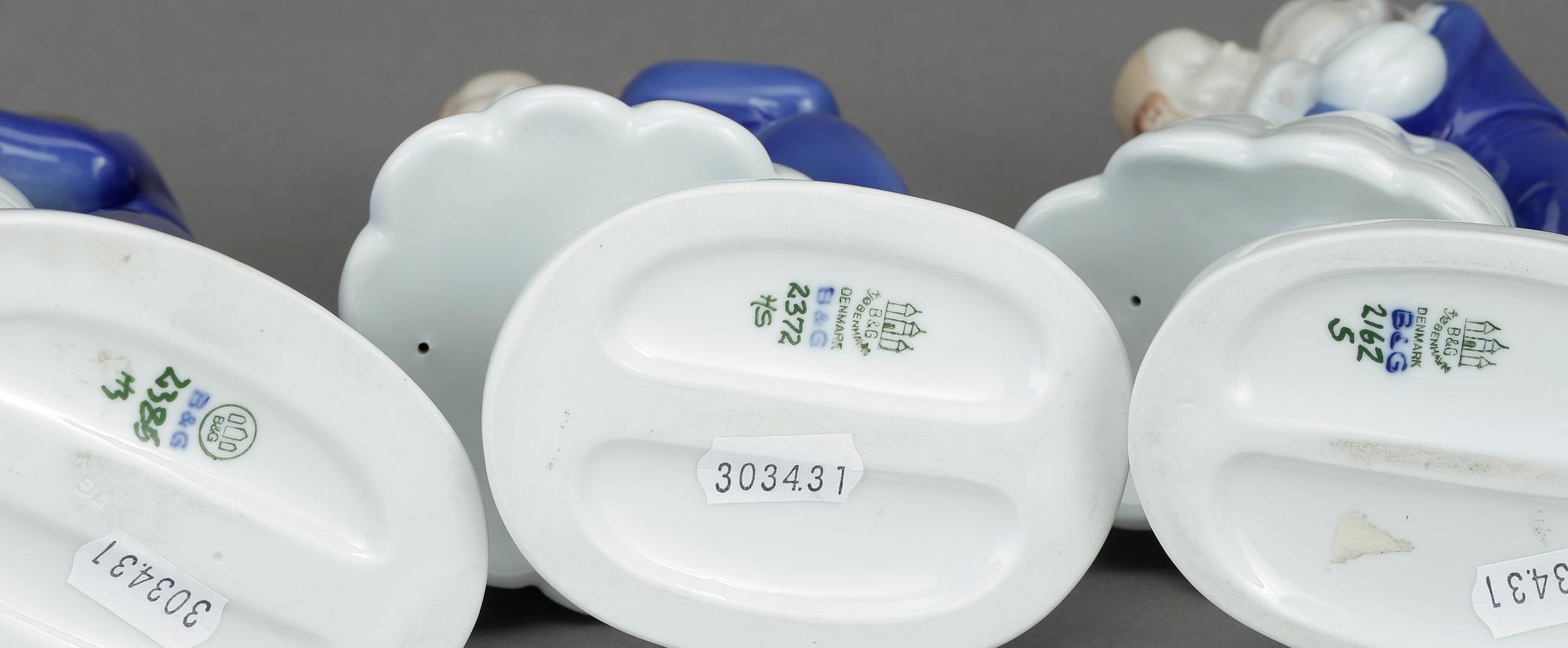 FIGURINER, 6 st, porslin, Bing & Gröndahl / Royal Copenhagen.
