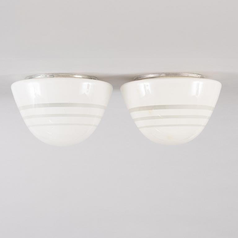 Harald Notini, ceiling lamps, a pair, variant of model "2549", Arvid Böhlmarks Lampfabrik, 1930s.