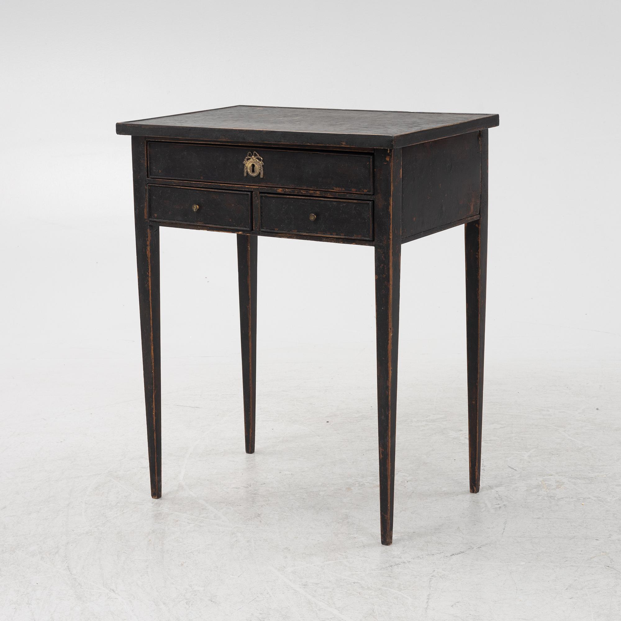 A painted Gustavian style side table, circa 1900.
