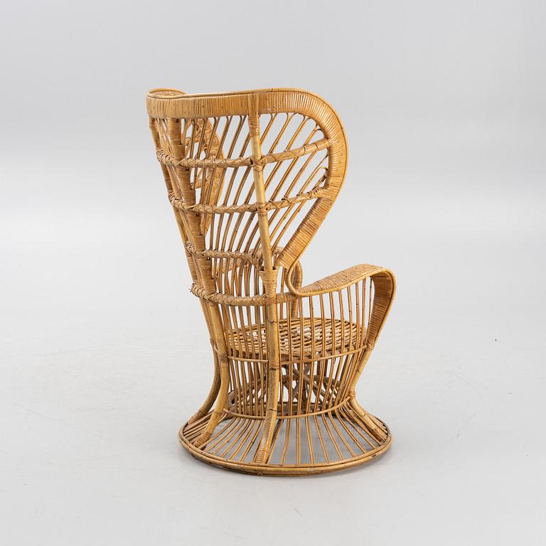 Gio Ponti & Lio Carminati, wicker chair, "Conte Biancamano", Bonacina, Italy, second half of the 20th century.