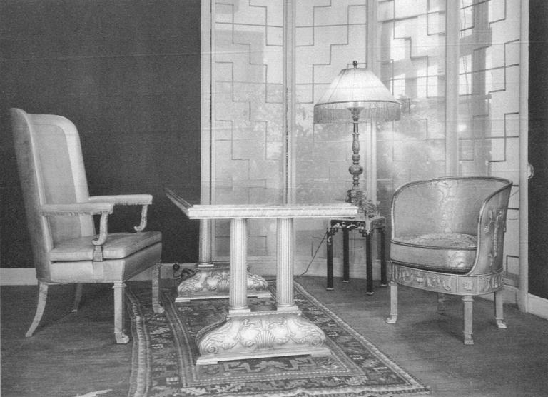 Axel Einar Hjorth, a "Caesar" stained birch and leather armchair, Nordiska Kompaniet, Sweden, 1929.