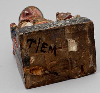 STATYETT, trä, Kina, troligen 1900-tal.