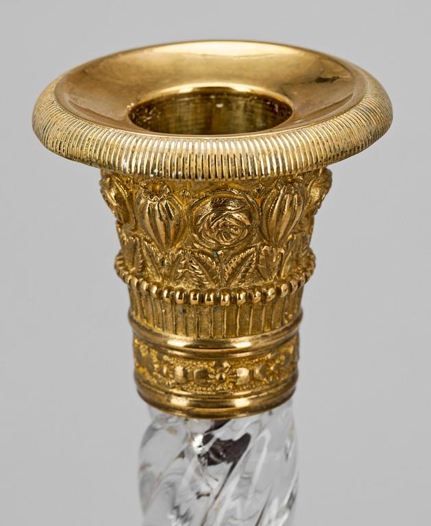 LJUSSTAKAR, ett par, empire, trol Ryssland, 1800-talets första hälft.