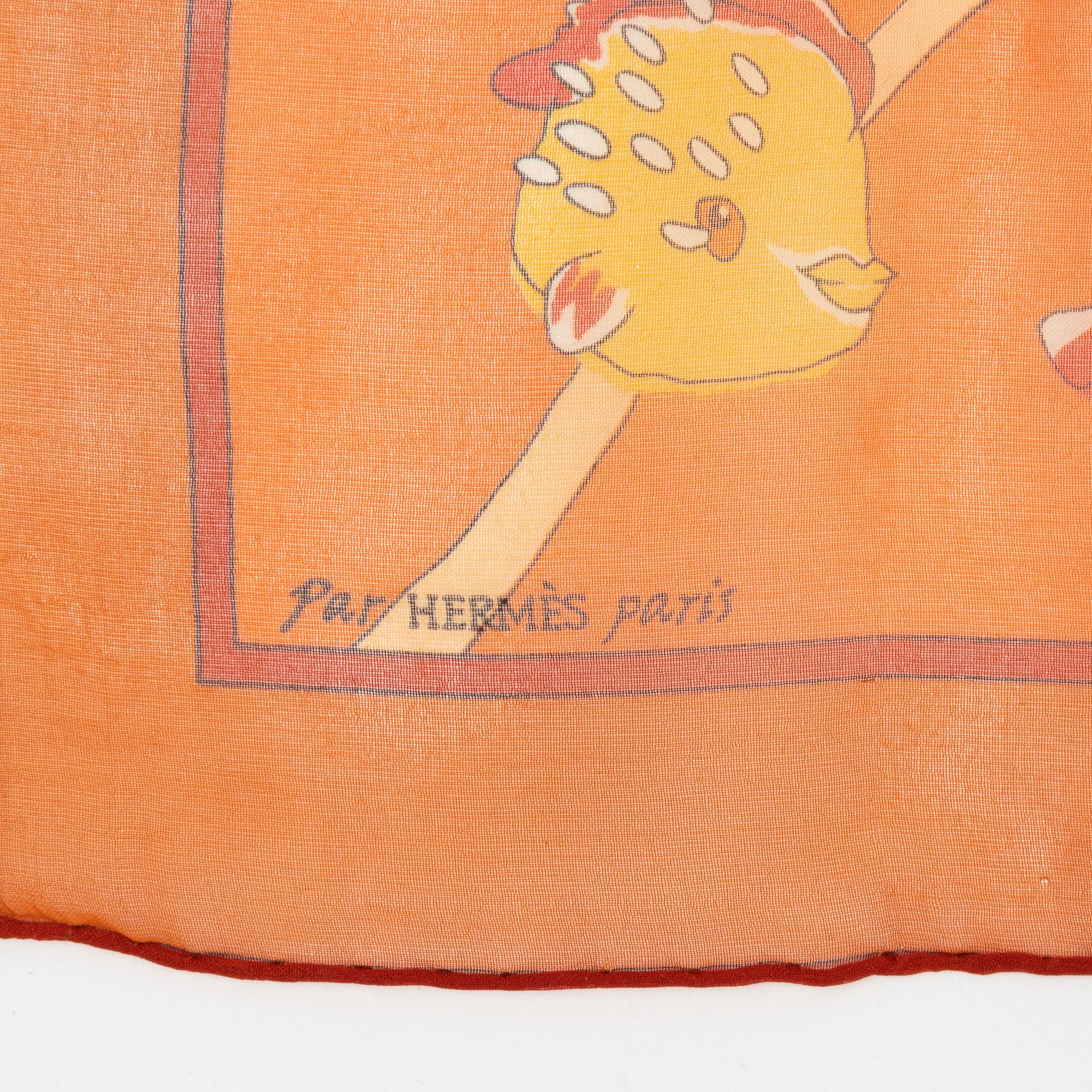 Hermès, scarf, 'Au clair de la mer".