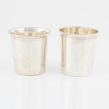 Two French Silver Beakers, 19th century.