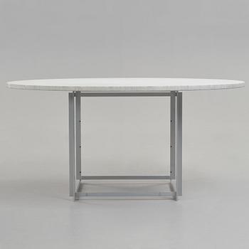 Poul Kjaerholm, a 'PK-54' steel and marble dining table by E Kold Christensen, Denmark.