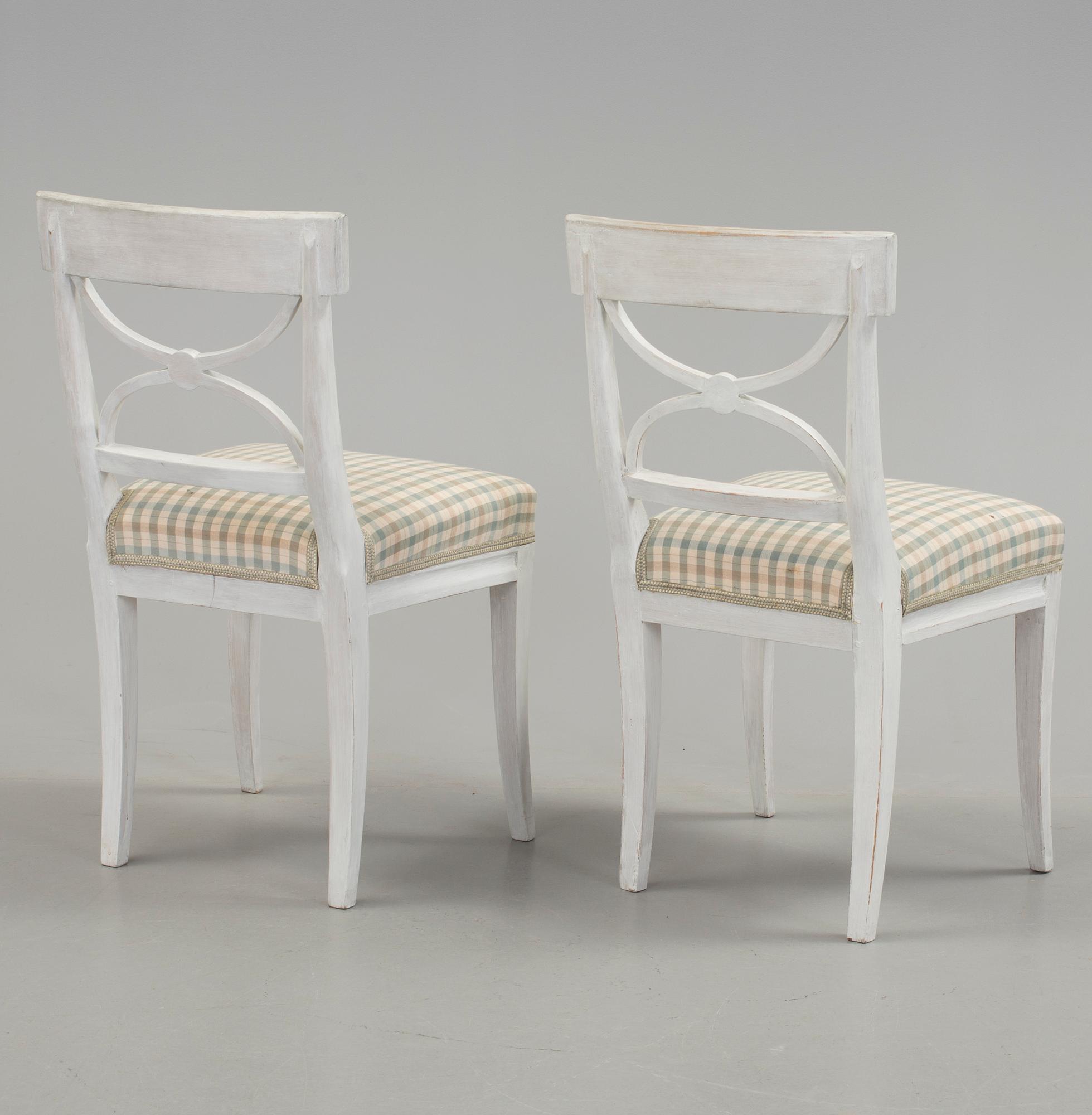 STOLAR, ett par, sk. Bellmanstolar, 1800/1900-tal.