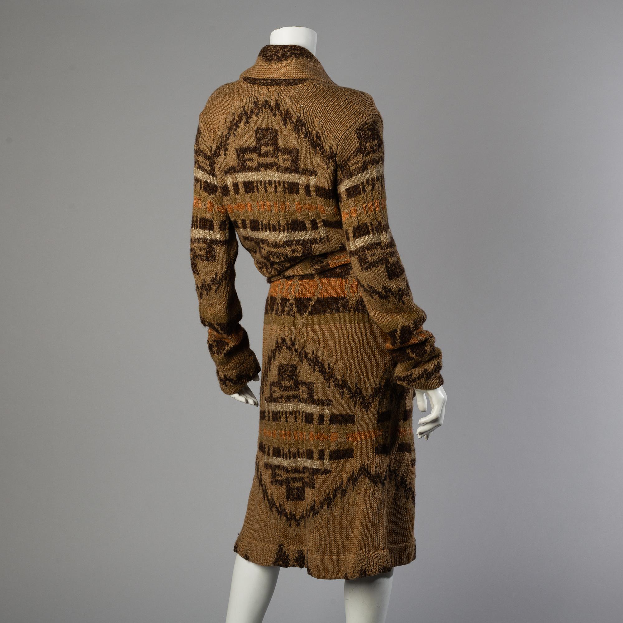 A handknitted long cardigan by Ralph Lauren, size S.
