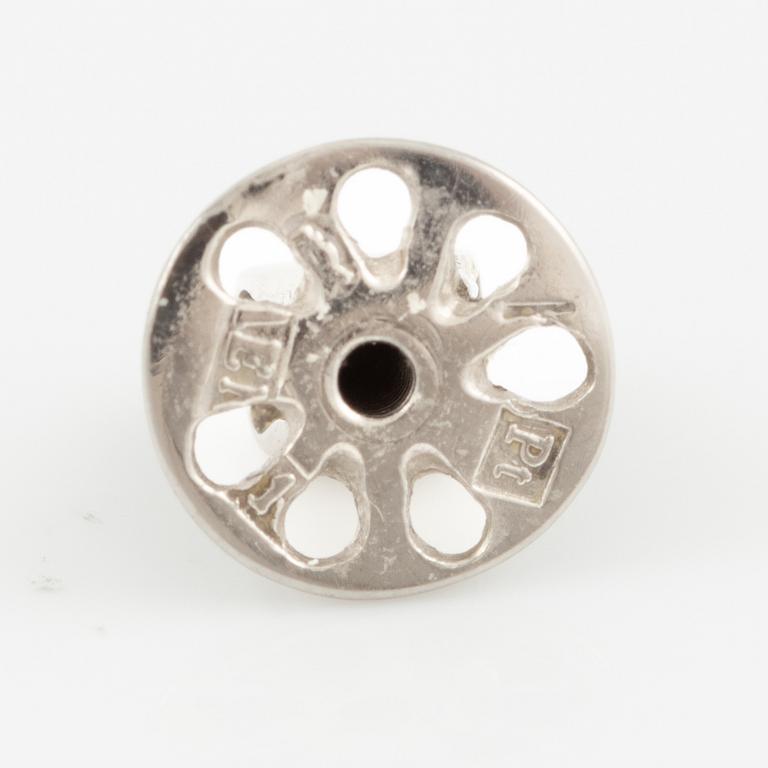 Earrings, a pair, Atelier ajour, platinum with old-cut diamonds.