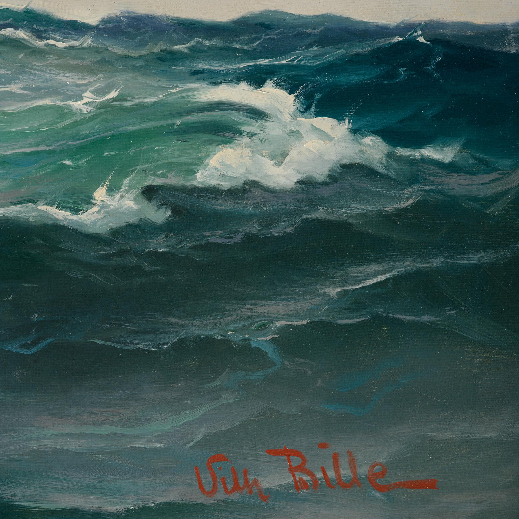 Vilhelm Victor Bille, Steamship sailing on a reach.