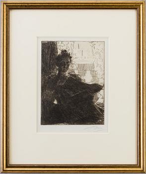 ANDERS ZORN, etching, 1900, signed with pencil.