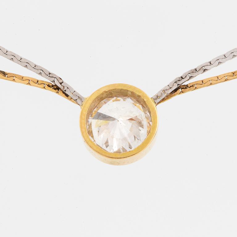 Circa 1,30 ct brilliant-cut diamond necklace.
