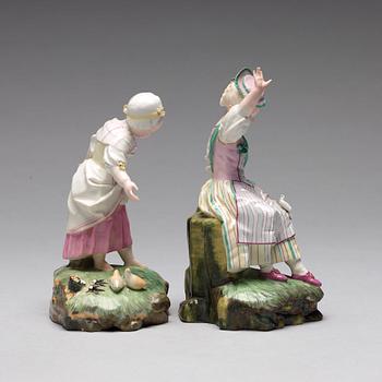 Two Höchst figurines, 1770's.