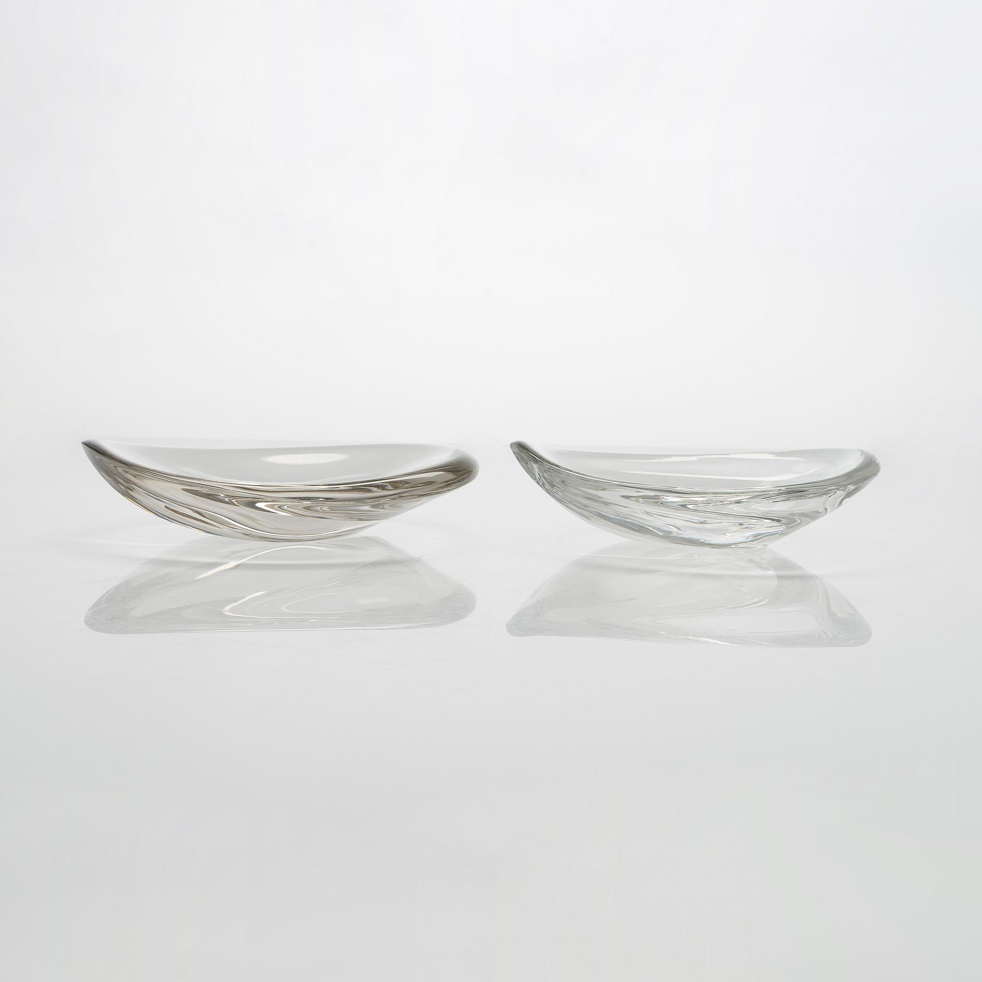 Tapio Wirkkala, two 1950s glass bowls, signed Tapio Wirkkala - Iittala.