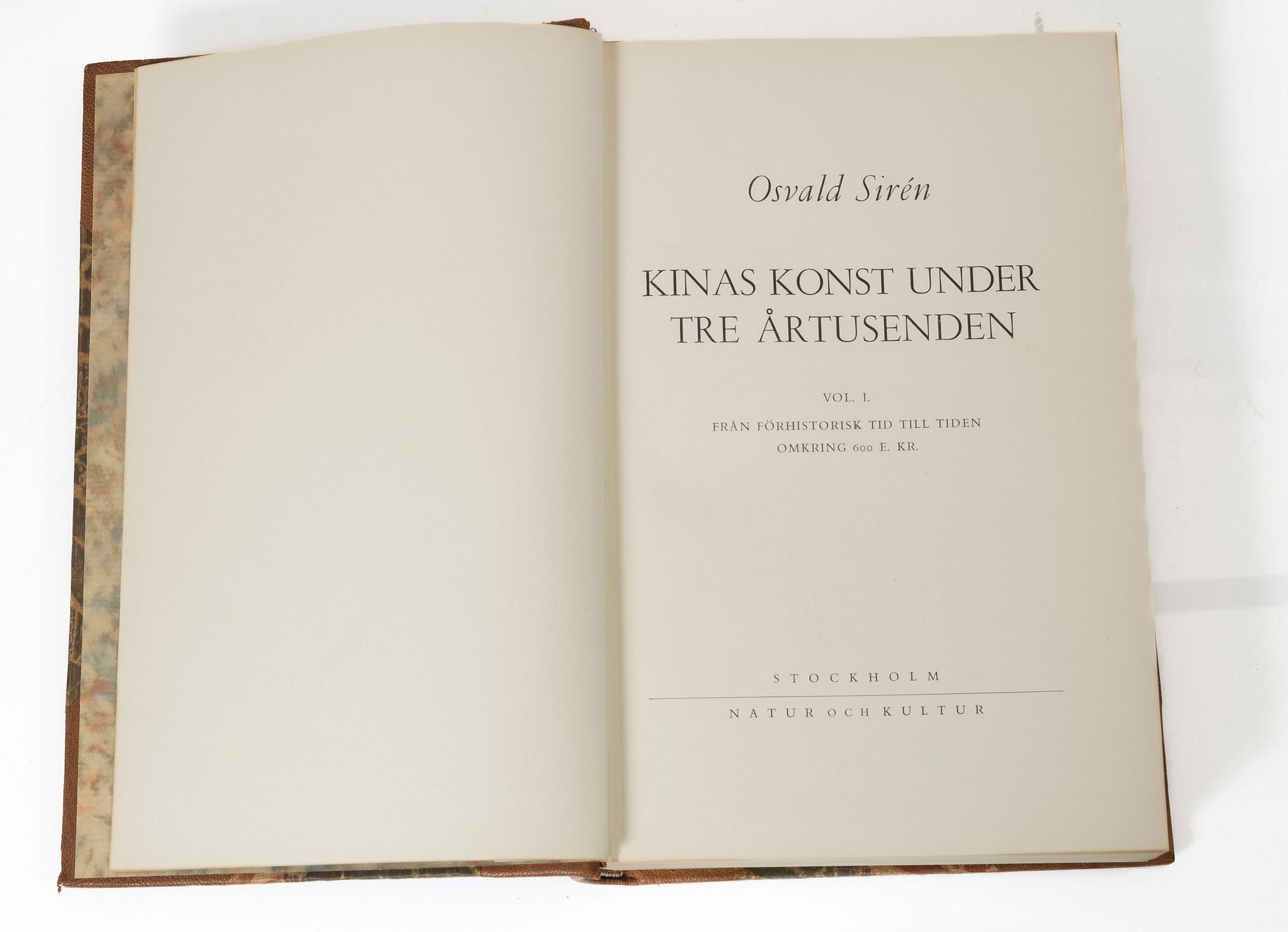 Two books by Osvald Siren, Kinas Konst under Tre Årtusenden, Vol I och II.