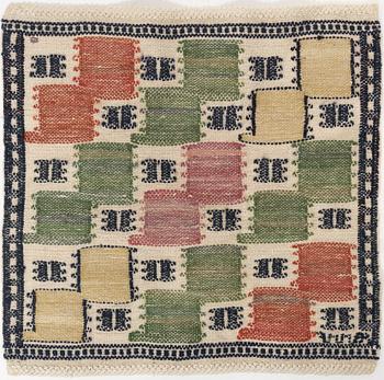 Märta Måås-Fjetterström,  a textile, "Lövendal", flat weave, ca 37 x 38 cm, signed AB MMF.