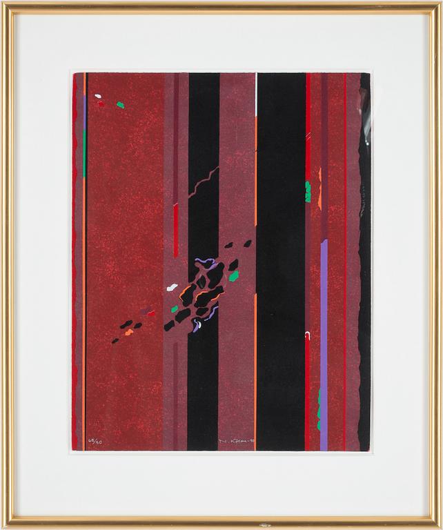 NILS KÖLARE, färglitografi. Sign och dat -90 samt numr 65/80.