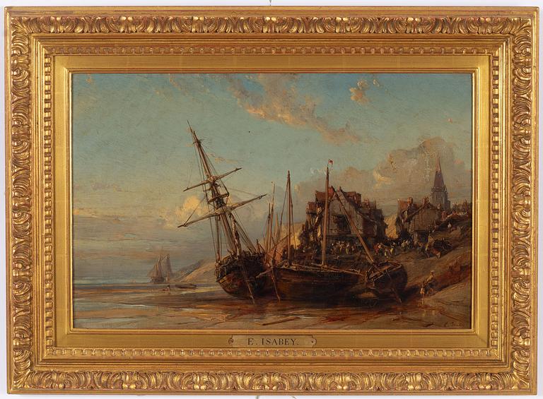 Eugène Isabey, Coastal Scene with Boats.