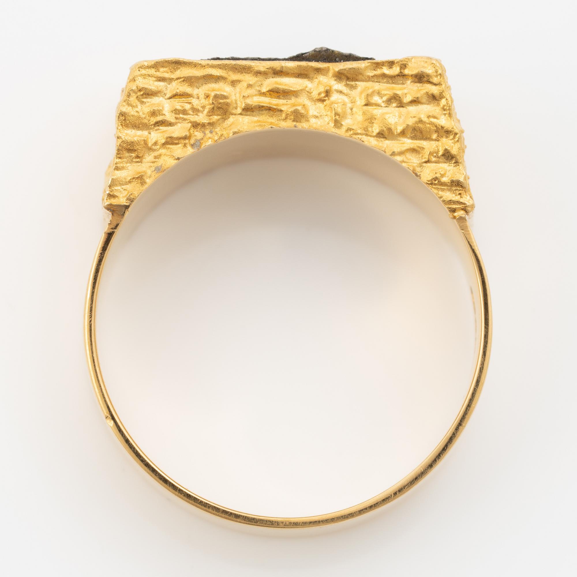 Björn Weckström, ring "Guldsten", 18K guld och malm, Finland 1981.