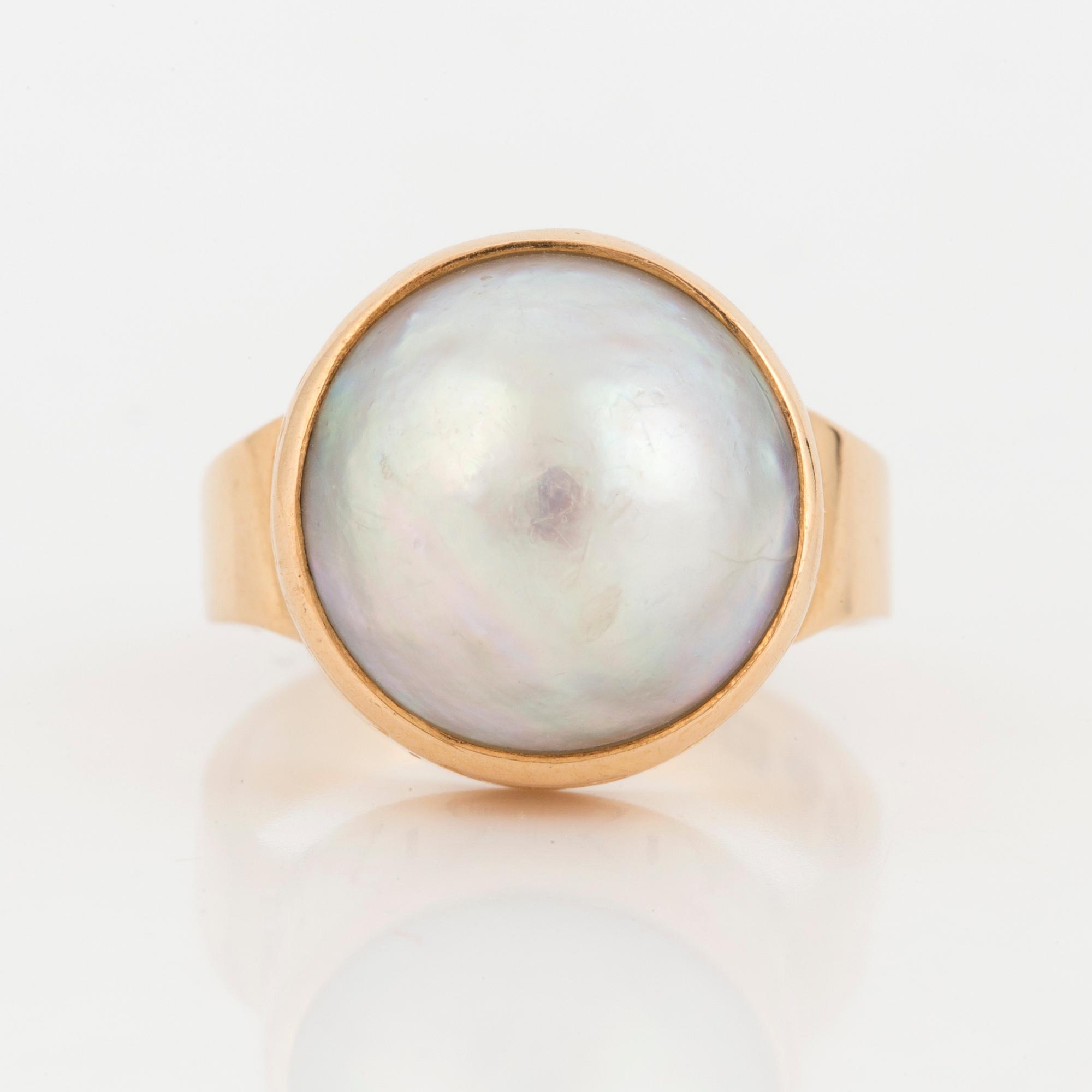 RING, med mabépärla.