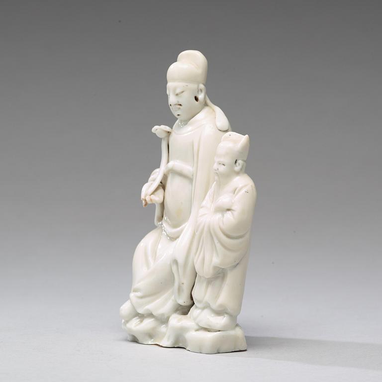 FIGURGRUPP, blanc de chine. Qingdynastin, 1700-tal.