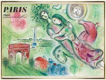 692. MARC CHAGALL, färglitografi. Utförd 1964. av Charles Sorlier, tryckt hos Mourlot, Paris, utgiven av Tourisme francais,
