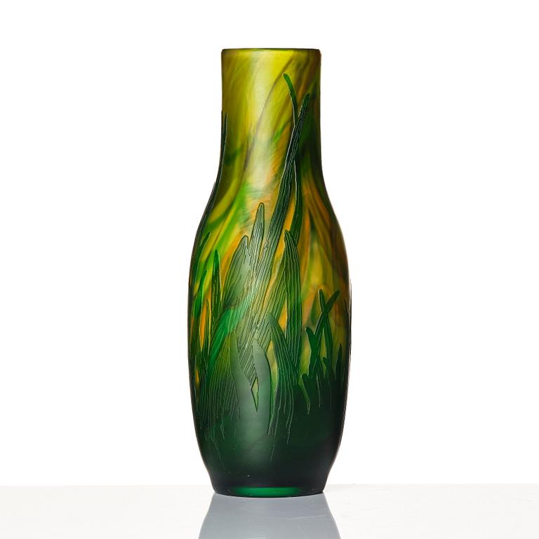 Fritz Blomqvist, a cameo glass vase, Orrefors, Sweden, Art Nouveau, 1915-17.