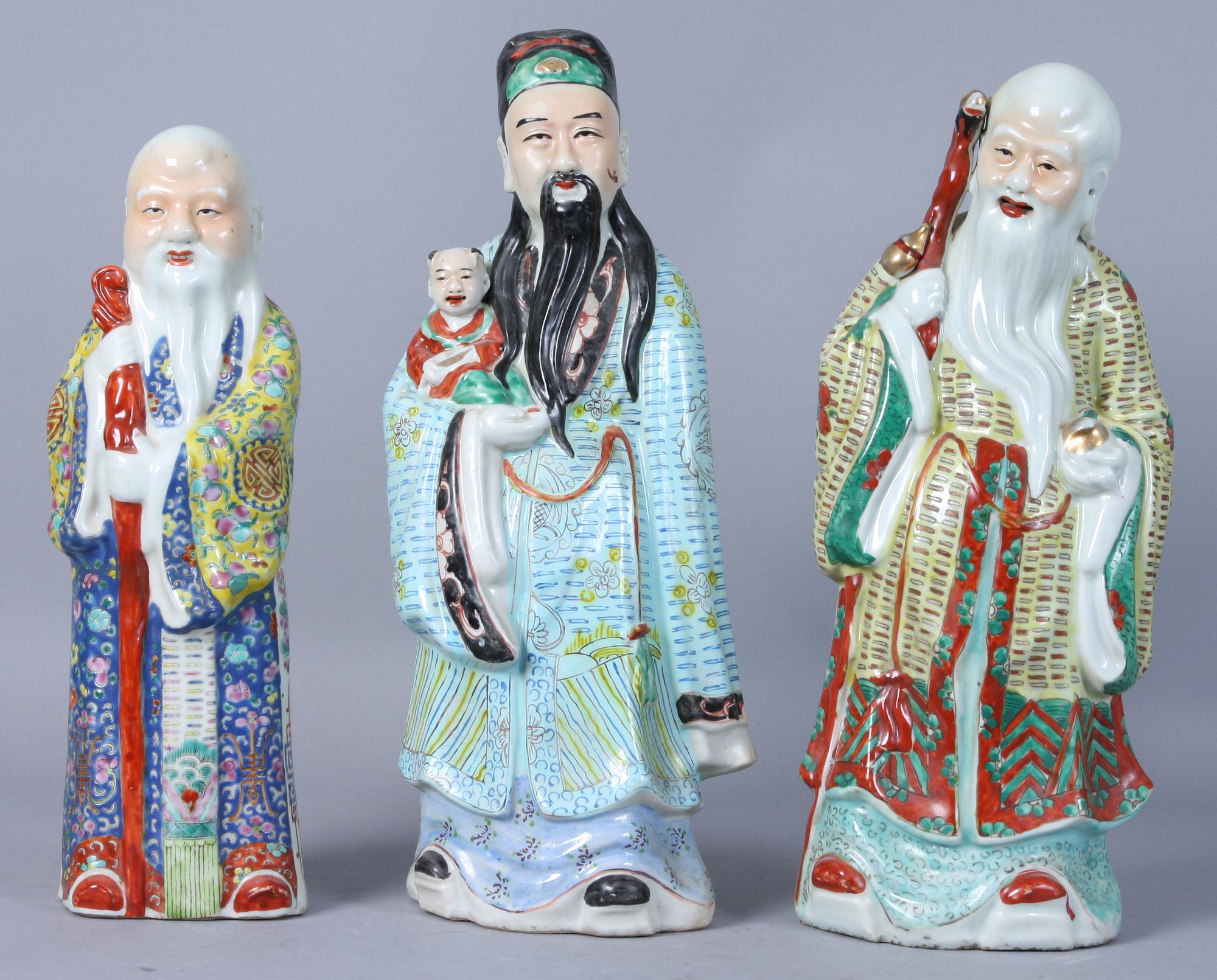 FIGURINER, 3 st, porslin, Kina, 1900-tal.