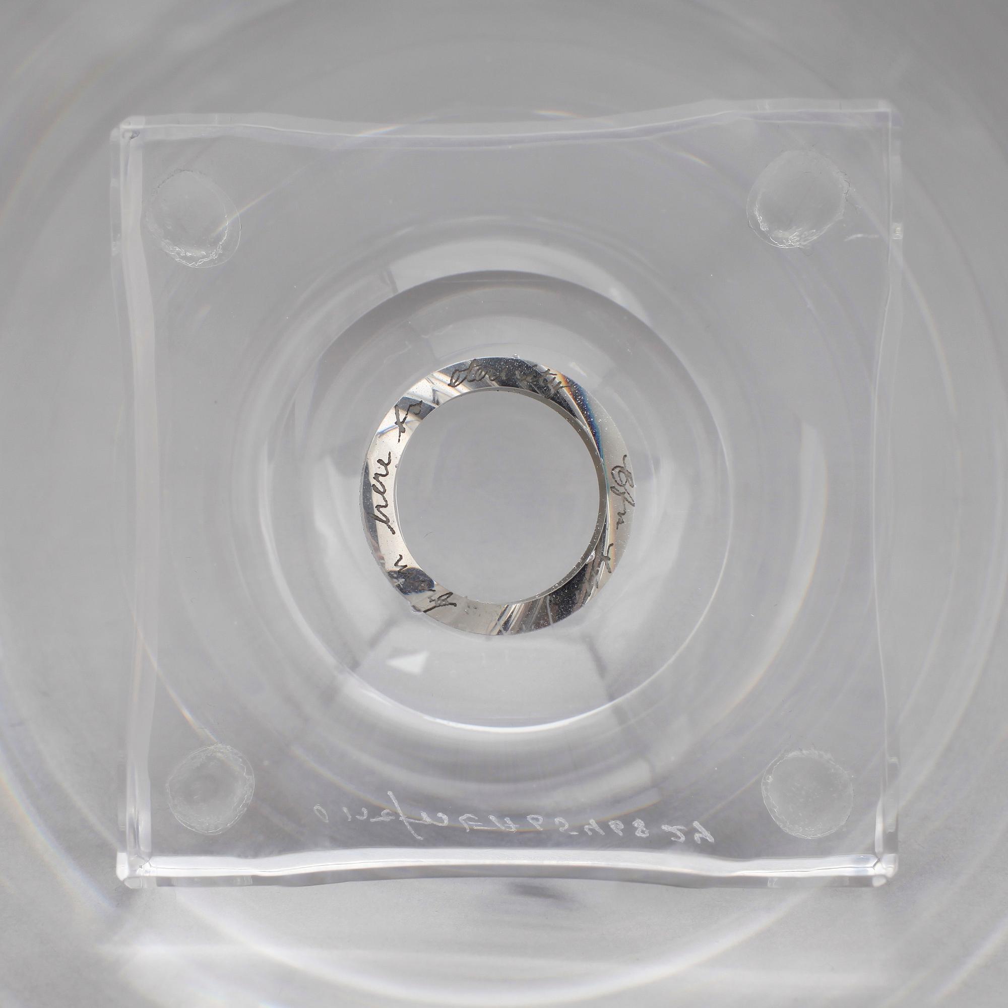 VAS, glas med silverring, "Endless" Efva Attling, 1900/2000-tal.