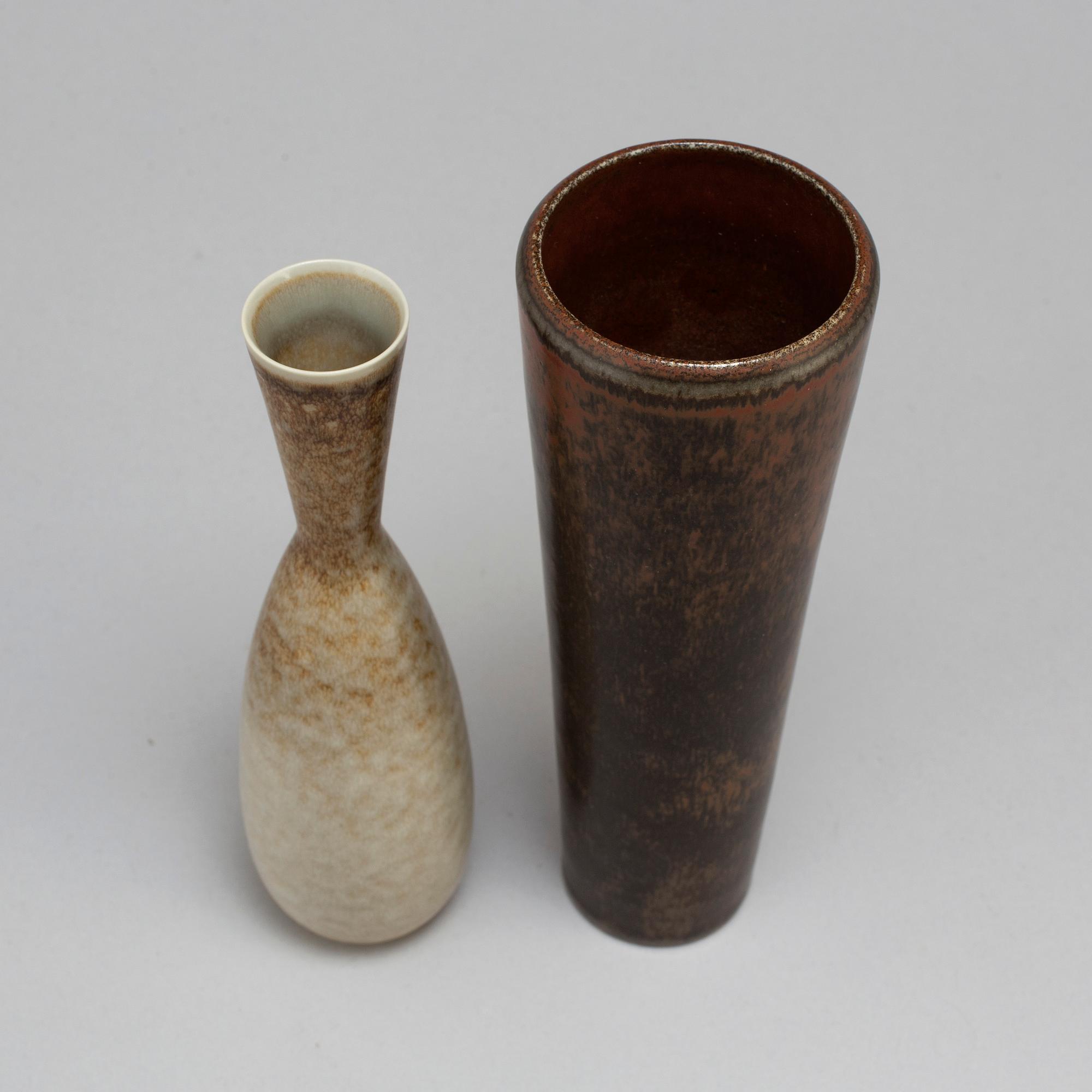 CARL-HARRY STÅLHANE, 2 unique stoneware vases, Rörstrand.