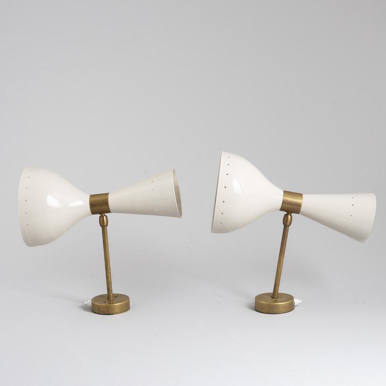 A pair of Wall lamps, Italy, circa the mid-20th century.