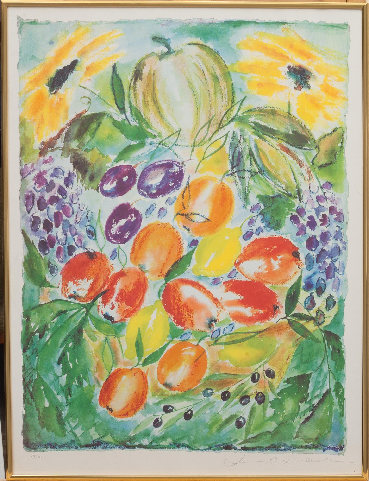 LENA LINDERHOLM, färglitografi. Signerad och numrerad 974/1000.