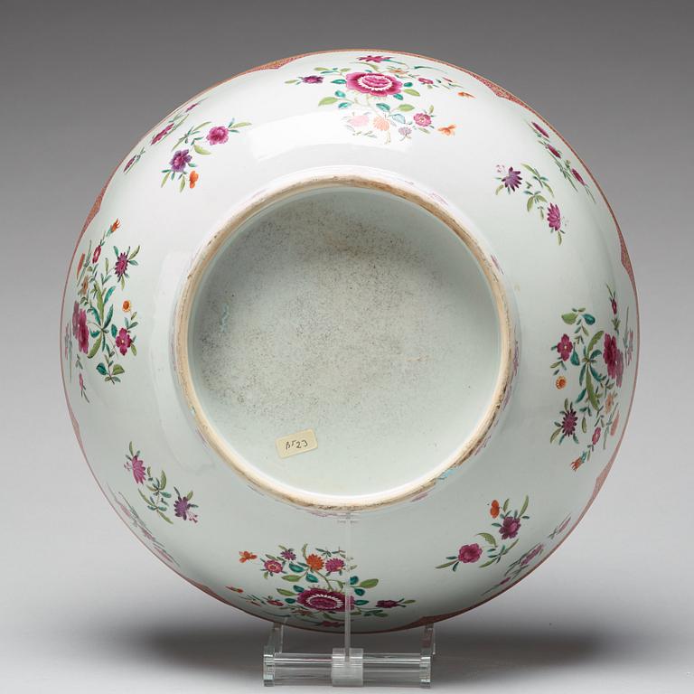 A massive famille rose punch bowl, Qing dynasty, Qianlong (1736-95).