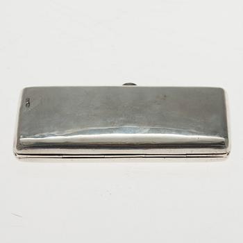 PORTMONNÄ, 84 silver, blå sten. Grigori Ivanov Moskva Ryssland 1908-17. Vikt 101 g.