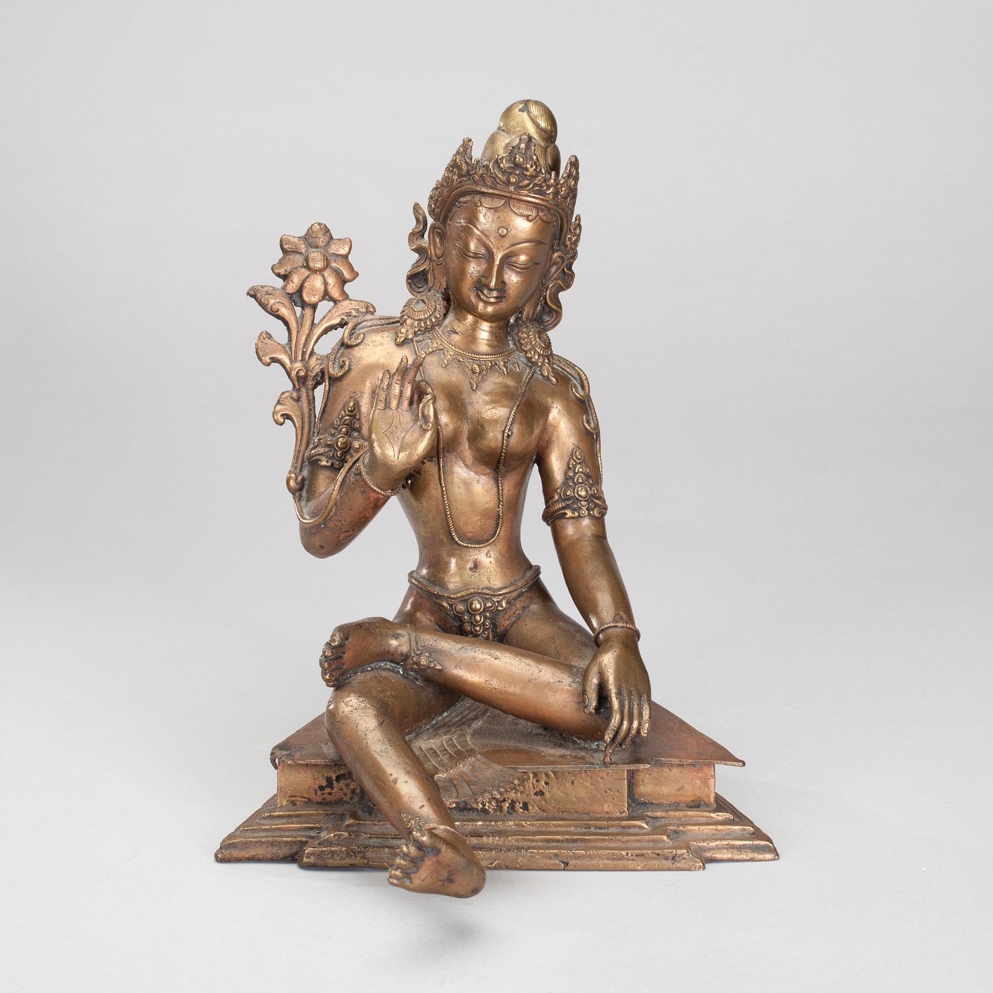 SKULPTUR, mässing, Nepal 1900-talets slut.