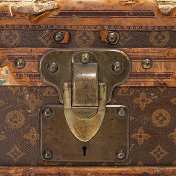 Louis Vuitton, a monogram canvas trunk from around year 1900.