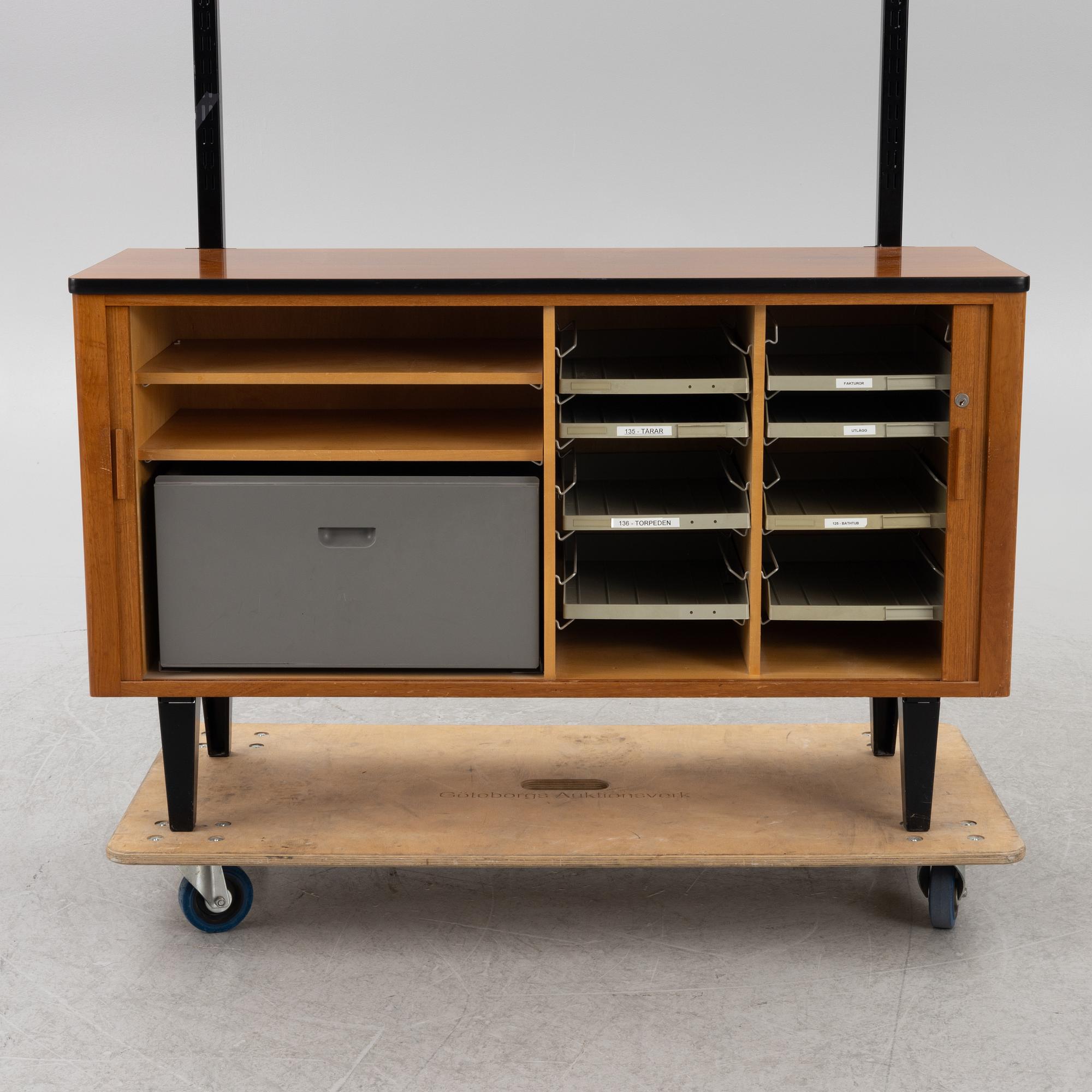 Bookshelves, a pair, Verkstads AB Lindqvist, Motala, second half of the 20th century.